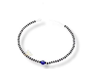 SJ SHUBHAM JEWELLERS™ Pure Silver Nazariya Anklet (Payal) in Pure 92.5 Pure Sterling Silver for Girls & Women (Silver) (Evil Eye 1 PC)