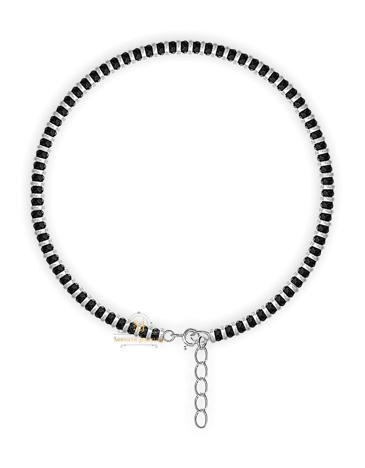 SJ SHUBHAM JEWELLERS™ Pure Silver Nazariya Anklet (Payal) in Pure 92.5 Pure Sterling Silver for Girls & Women (Silver) (One Pc Nazariya)