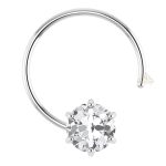 SJ Shubham Jewellers 925 Sterling Silver Round Shape Cubic Zirconia 5MM Prong Wire Stud for Women Girls