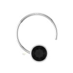 SJ SHUBHAM JEWELLERS™ 92.5-925 Sterling Silver Round Shape Black Cubic Zirconia Cup Setting Nose Pin Stud for Women Girls (2 MM Black)