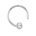 SJ SHUBHAM JEWELLERS™ 92.5-925 Sterling Silver Round Shape White Cubic Zirconia Cup Setting Nose Pin Stud for Women Girls Size 2mm(Bezel Setting)