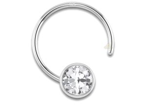 SJ SHUBHAM JEWELLERS™ 92.5 - 925 Sterling Silver Round Shape White Cubic Zirconia Cup Setting Nose Pin Stud for Women Girls Size 3mm (Bezel Setting)