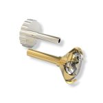 SJ SHUBHAM JEWELLERS™ Real Yellow Gold with Stone 14K(585) Pure Yellow Gold Single Cubic Zircon Diamond Nose Pin For Women and Girls (Pronge_Pipe_5MM)