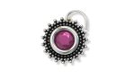 SJ SHUBHAM JEWELLERS™ 925 sterling Silver handmade Antique oxidized nose pin for women (P) (Design1, Pink)