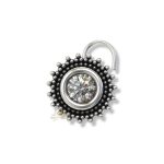 SJ SHUBHAM JEWELLERS™ 925 sterling Silver handmade Antique oxidized nose pin for women (P) (Design1, White)