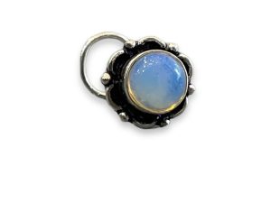 SJ SHUBHAM JEWELLERS™ 925 sterling Silver handmade Antique oxidized nose pin for women (P) (Design-10, Moon)