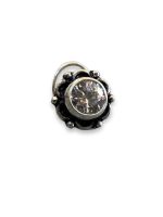 SJ SHUBHAM JEWELLERS™ 925 sterling Silver handmade Antique oxidized nose pin for women (P) (Design-10, White)