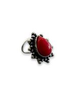 SJ SHUBHAM JEWELLERS™ 925 sterling Silver handmade Antique oxidized nose pin for women (P) (Design-11, Orange)