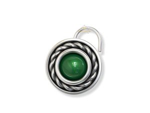 SJ SHUBHAM JEWELLERS™ 925 sterling Silver handmade Antique oxidized nose pin for women (P) (Design2, Green)