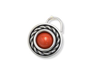 SJ SHUBHAM JEWELLERS™ 925 sterling Silver handmade Antique oxidized nose pin for women (P) (Design2, Orange)