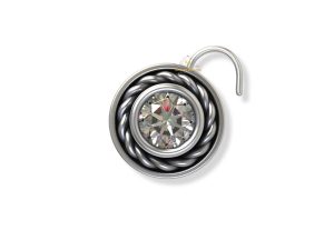 SJ SHUBHAM JEWELLERS™ 925 sterling Silver handmade Antique oxidized nose pin for women (P) (Design2, White)