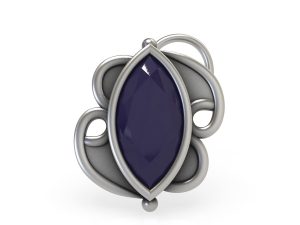 SJ SHUBHAM JEWELLERS™ 925 sterling Silver handmade Antique oxidized nose pin for women (P) (Design-3, Blue)