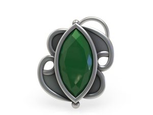 SJ SHUBHAM JEWELLERS™ 925 sterling Silver handmade Antique oxidized nose pin for women (P) (Design-3, Green)