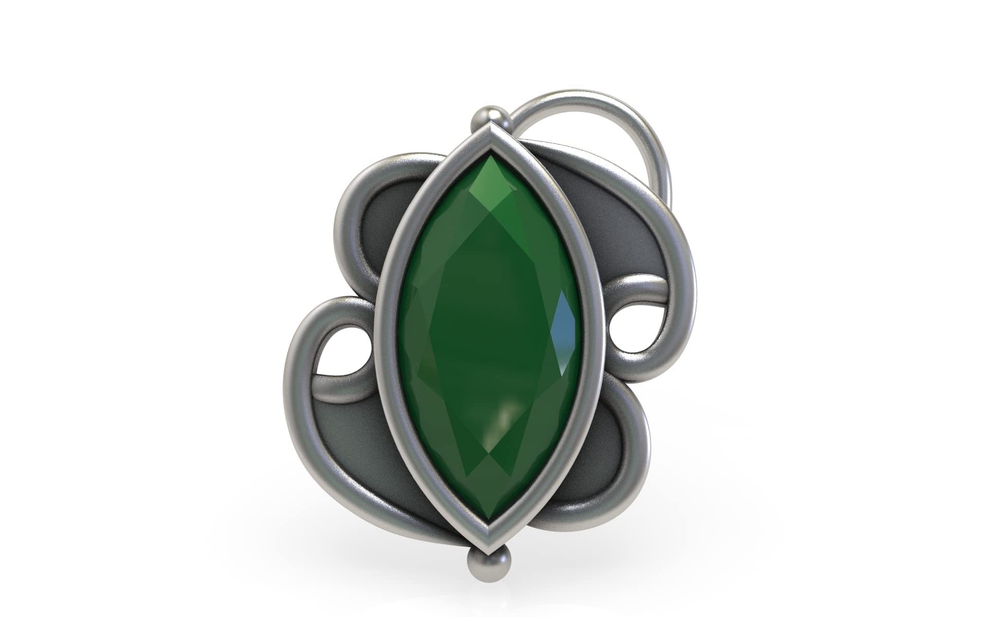 SJ SHUBHAM JEWELLERS™ 925 sterling Silver handmade Antique oxidized nose pin for women (P) (Design-3, Green)