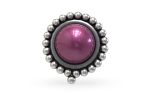SJ SHUBHAM JEWELLERS™ 925 sterling Silver handmade Antique oxidized nose pin for women (P) (Design-4, PINK)