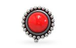 SJ SHUBHAM JEWELLERS™ 925 sterling Silver handmade Antique oxidized nose pin for women (P) (Design-4, RED)