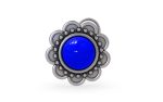 SJ SHUBHAM JEWELLERS™ 925 sterling Silver handmade Antique oxidized nose pin for women (P) (Design-5, Blue)