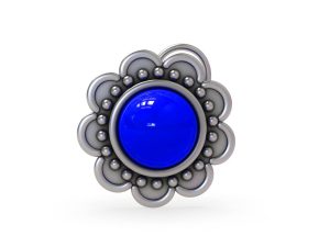 SJ SHUBHAM JEWELLERS™ 925 sterling Silver handmade Antique oxidized nose pin for women (P) (Design-5, Blue)
