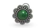 SJ SHUBHAM JEWELLERS™ 925 sterling Silver handmade Antique oxidized nose pin for women (P) (Design-5, Gree)