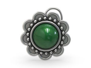 SJ SHUBHAM JEWELLERS™ 925 sterling Silver handmade Antique oxidized nose pin for women (P) (Design-5, Gree)
