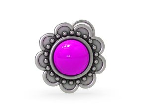 SJ SHUBHAM JEWELLERS™ 925 sterling Silver handmade Antique oxidized nose pin for women (P) (Design-5, Pink)