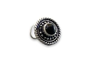 SJ SHUBHAM JEWELLERS™ 925 sterling Silver handmade Antique oxidized nose pin for women (P) (Design-8, Black)