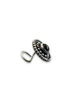 SJ SHUBHAM JEWELLERS™ 925 sterling Silver handmade Antique oxidized nose pin for women (P) (Design-8, Blue)