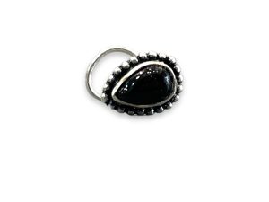SJ SHUBHAM JEWELLERS™ 925 sterling Silver handmade Antique oxidized nose pin for women (P) (Design-9, Black)