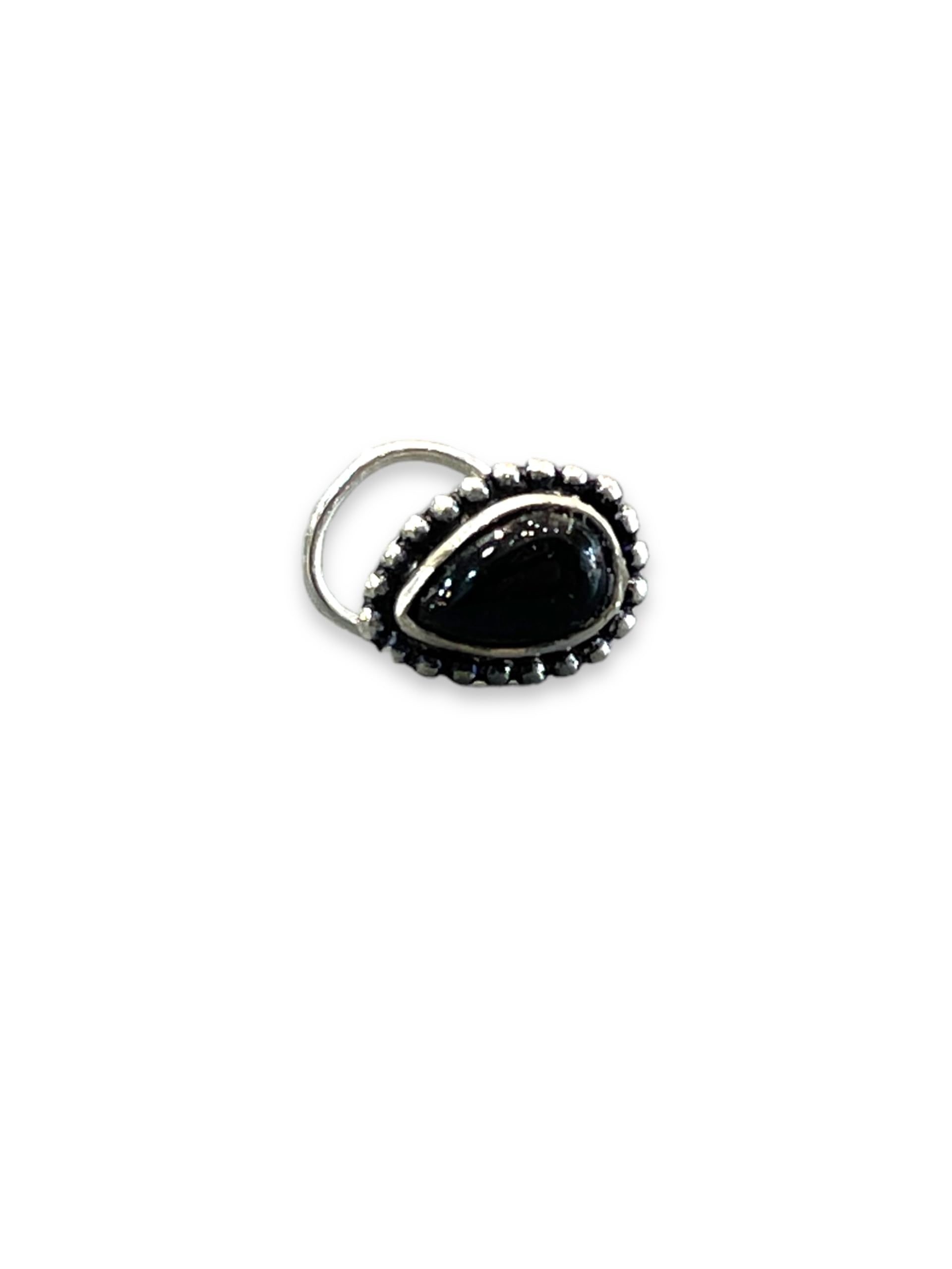 SJ SHUBHAM JEWELLERS™ 925 sterling Silver handmade Antique oxidized nose pin for women (P) (Design-9, Black)