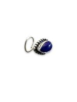 SJ SHUBHAM JEWELLERS™ 925 sterling Silver handmade Antique oxidized nose pin for women (P) (Design-9, Blue)