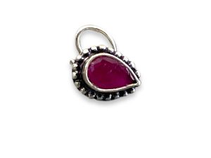 SJ SHUBHAM JEWELLERS™ 925 sterling Silver handmade Antique oxidized nose pin for women (P) (Design-9, Pink)