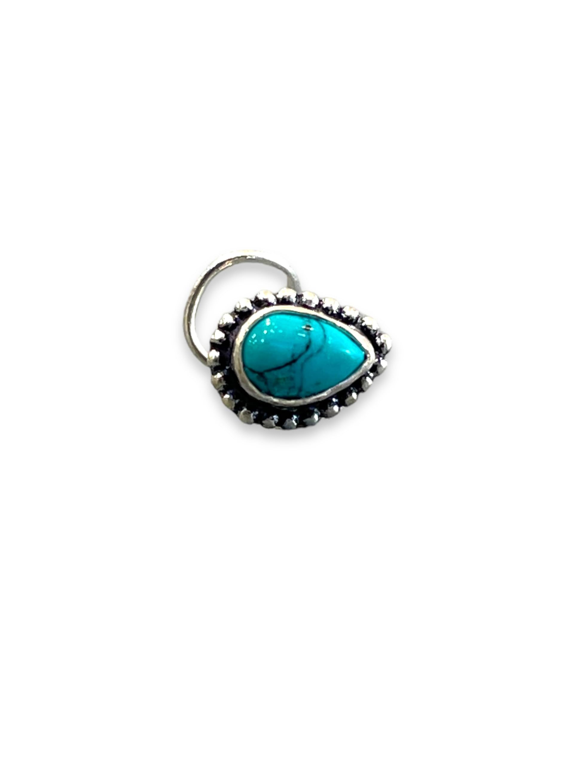 SJ SHUBHAM JEWELLERS™ 925 sterling Silver handmade Antique oxidized nose pin for women (P) (Design-9, Turquoise)
