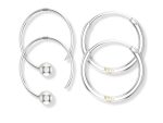 SJ SHUBHAM JEWELLERS™ 92.5 Silver Tiny Hoop and Pipe Nose Ring Pair Combo Simple & Beautiful Nose Pin For Women & Girls Parent (Pipe 10 MM Hoop 10 MM Pair)