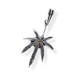 SJ SHUBHAM JEWELLERS™ Marijuana Cannabis Pot Leaf Pendants Oxidized 925 Sterling Silver Pendants Are Oxidized For A More Detailed And Vintage Look Weight : 4.6 Gms