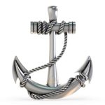 SJ SHUBHAM JEWELLERS™ Sterling Silver 925 Anchor Necklace Oxidized 925 Anchor Pendant , Men'S Anchor With Rope Pendant,Nautical Jewelry , Weight :- 6.5 Gms