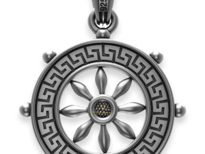 SJ SHUBHAM JEWELLERS™ Boat Steering Wheel Necklace Classic Ship Wheel Pendant Sterling Silver Men Women Weight 4 Gms