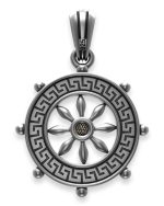 SJ SHUBHAM JEWELLERS™ Boat Steering Wheel Necklace Classic Ship Wheel Pendant Sterling Silver Men Women Weight 4 Gms