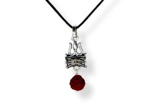 SJ SHUBHAM JEWELLERS™ 925 Pure Sterling Silver Oxidised Damru Charm Pendant For Men,Women,Children,Boys and Girls (TRISHOOL DAMRU)