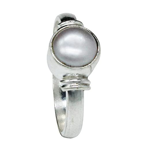 SJ SHUBHAM JEWELLERS™ Real Moti Pearl Sterling Silver Ring for Men, Women and childern