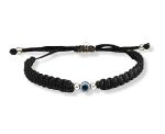 SJ SHUBHAM JEWELLERS™ 100% Authentic Sterling Silver Adjustable Ball Black Cord with Evil Eye Nazar Anklet for Women & Girls (Anklet) (Anklet 1 PC)