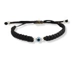SJ SHUBHAM JEWELLERS™ 100% Authentic Sterling Silver Adjustable Ball Black Cord with Evil Eye Nazar Anklet for Women & Girls (Anklet) (Bracelet One Piece)