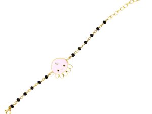 SJ SHUBHAM JEWELLERS™ 925 Sterling Silver Cute Animal Octopus Pink Bracelet Nazariya For Baby Boys & Girls (New Born to 12 Month Small Size Length 5 Inch one pc)