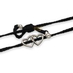 Shubham Jewellers Rehti 925 New Oxidised Black Thread Silver Heart Nazarbattu/Nazaiya Anklet/Bracelet for Girls, Women and Children with Silver Ghunghroo