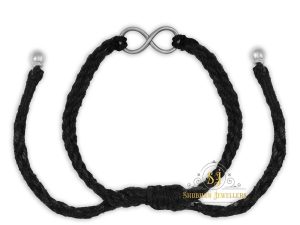Shubham Jewellers Rehti 925 New Oxidised Black Thread Silver Infinity Nazarbattu/Nazaiya Anklet/Bracelet for Girls, Women and Children with Silver Ghunghroo