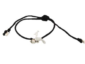SJ SHUBHAM JEWELLERS 925 New Oxidised Black Thread Silver Dinosaur Nazarbattu/Nazaiya Anklet/Bracelet for Girls, Women with Silver Ghunghroo