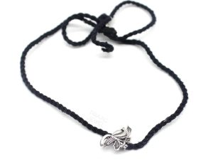 Shubham Jewellers Rehti 925 New Oxidised Black Thread leaf Silver Nazarbattu/Nazaiya Anklet/Bracelet for Girls, Women and Children with Silver Ghunghroo