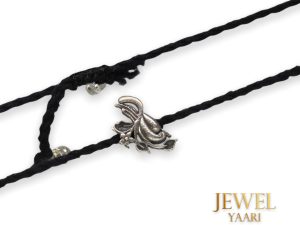 JewelYaari 925 New Oxidised Silver Black Thread Footstep, Owl, Dog Nazarbattu/Nazaiya Anklet/Bracelet for Girls, Women with Silver Ghunghroo