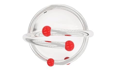SJ SHUBHAM JEWELLERS™ Exclusive Pure 925 Sterling Silver Plain Kada for Baby Boys & Girls Variation Size(RED)