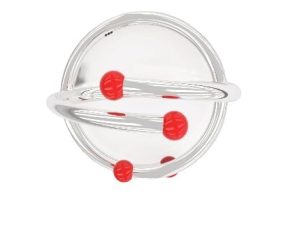 SJ SHUBHAM JEWELLERS™ Exclusive Pure 925 Sterling Silver Plain Kada for Baby Boys & Girls Variation Size(RED)
