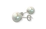 SJ SHUBHAM JEWELLERS™ 925 Sterling Silver Pearl Studs Earrings For Women and Girls and Kids (7 MM Medium)